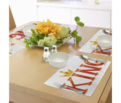 Capital Letter King Words Place Mats