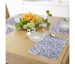 Modern Flowers Leaves Buds Place Mats