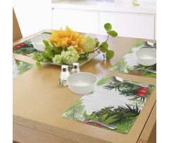 Hibiscus Anthurium Leaves Place Mats