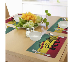 Judah Lion Rastafari Flag Place Mats