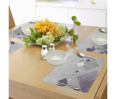 Colorful Squares Dots Place Mats