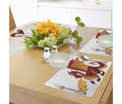 Funny Mascot Cartoon Place Mats