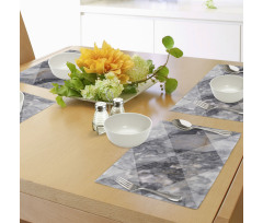 Geometric Grunge Facet Place Mats