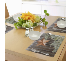 Star on Wood Place Mats