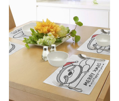 Sloth Christmas Hat Place Mats