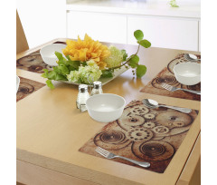 Mechanical Clocks Gears Place Mats