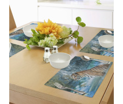 Feline Animal in Pond Place Mats