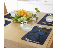 Owl on Tree Branch Place Mats