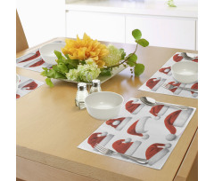 Santa Hats Pattern Place Mats