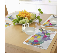 USA Map Colorful States Place Mats