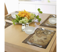 Aged Antique Treasure Map Place Mats