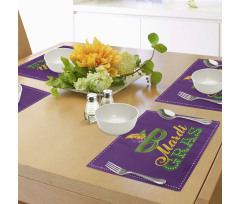 Green Mask Feathers Place Mats