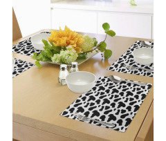 Cow Hide Black Spots Place Mats