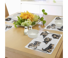 Terrier Cartoon Place Mats