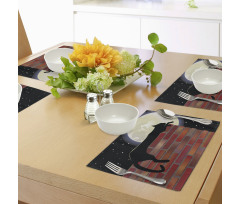 Sillhouette Cat Resting Place Mats