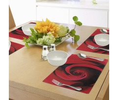 Swirled Petals Red Blossom Place Mats