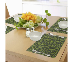 Patterned Green Leaves Place Mats