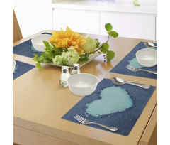 Denim Heart Love Place Mats