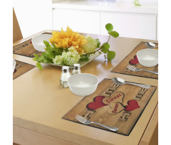 Hearts Words Place Mats
