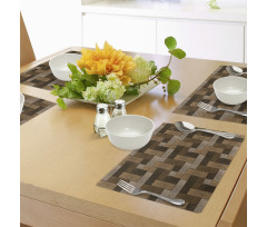 Wooden Parquet Motif Place Mats