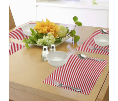 Diagonal Red Lines Place Mats