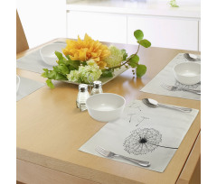 Flying Seeds Flower Place Mats