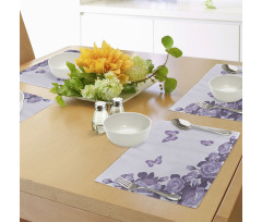 Bridal Roses Butterflies Place Mats