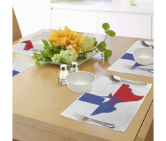 Map Outline Flag Place Mats