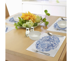 Paisley Circle in Blue Place Mats