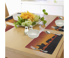 Silhouette Farm Cow Herd Place Mats