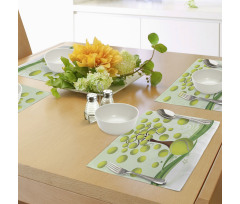 Tennis Balls Pattern Place Mats