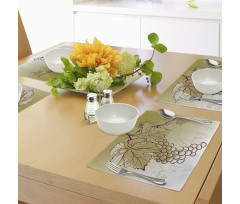 Fruits and Leaves on Ombre Place Mats