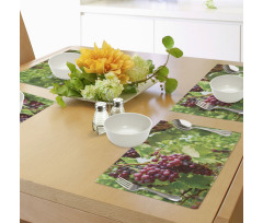 Bunch of Wine Fruits Foliage Place Mats