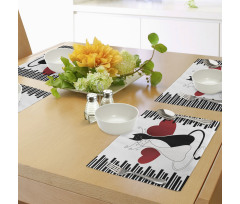 Romantic Couple Pet Kitten Place Mats