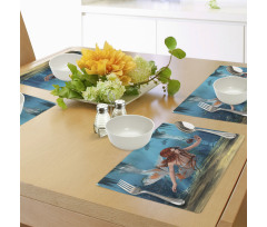 Magic Aqua Sea Lily Place Mats