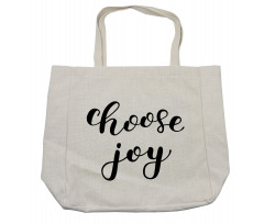 Monochrome Happy Wording Shopping Bag