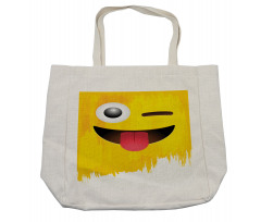 Winked Tongue Smiley Shopping Bag