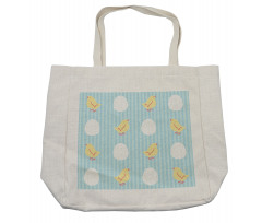 Baby Animal and Eggs Stripes Shopping Bag