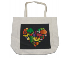 Healthy Eating Natural Heart Shopping Bag