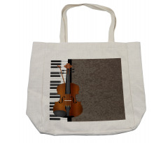 Piano and Violin Grunge Art Shopping Bag