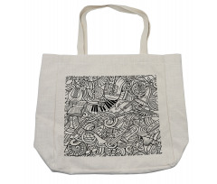 Chaotic Doodle Musical Shopping Bag