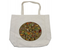 Colorful Doodles in Square Shopping Bag