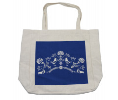 Scandinavian Folk Pattern Shopping Bag