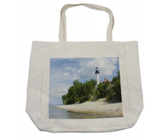 Lighthouse at Beach Shopping Bag