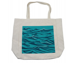 Abstract Waves Art Shopping Bag