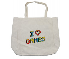 Love Video Games Pixel Art Shopping Bag