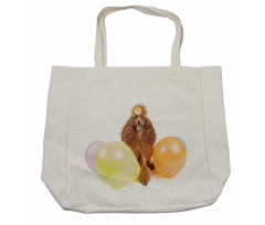 Funny Dog Partying Balloons Shopping Bag