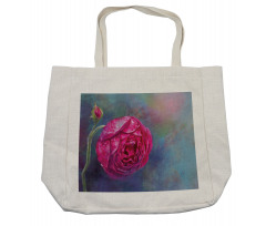 Close up Rose Bud Artwork Shopping Bag