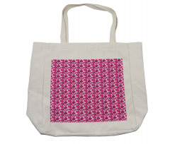 Pink Color Palette Leaves Shopping Bag