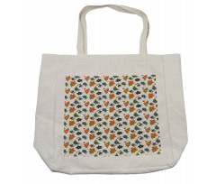 Abstract Flowers Leaves Shopping Bag